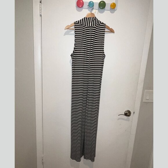 NWTChico's Black & White Striped Sleeveless V-Neck Maxi Dress Women’s Size 1X - Picture 2 of 9